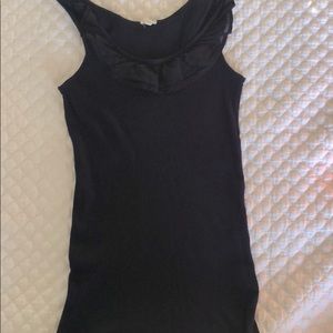 Women’s Navy Ribbed Cotton Tank Top